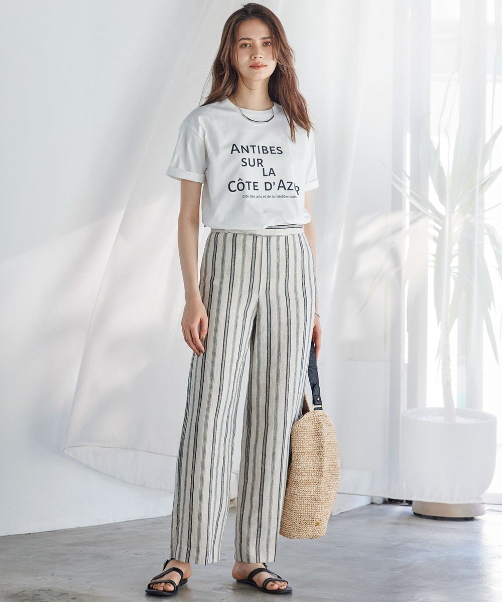 23区 L 【SLOW/一部店舗限定】MVSコットン デザイン ロゴTシャツ 