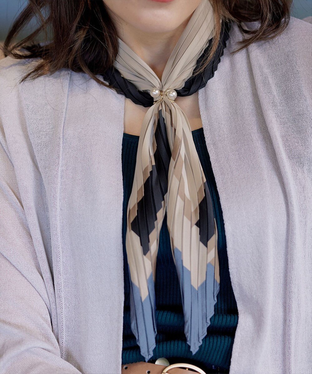 Tiaclasse 【選べる柄タイプ】プリーツスカーフ 