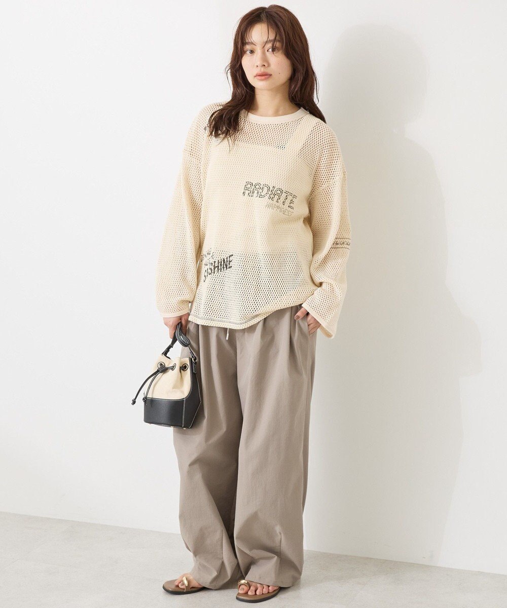 AMERICAN HOLIC 【WEB限定】ランダムロゴメッシュロングTシャツ/チュニック 