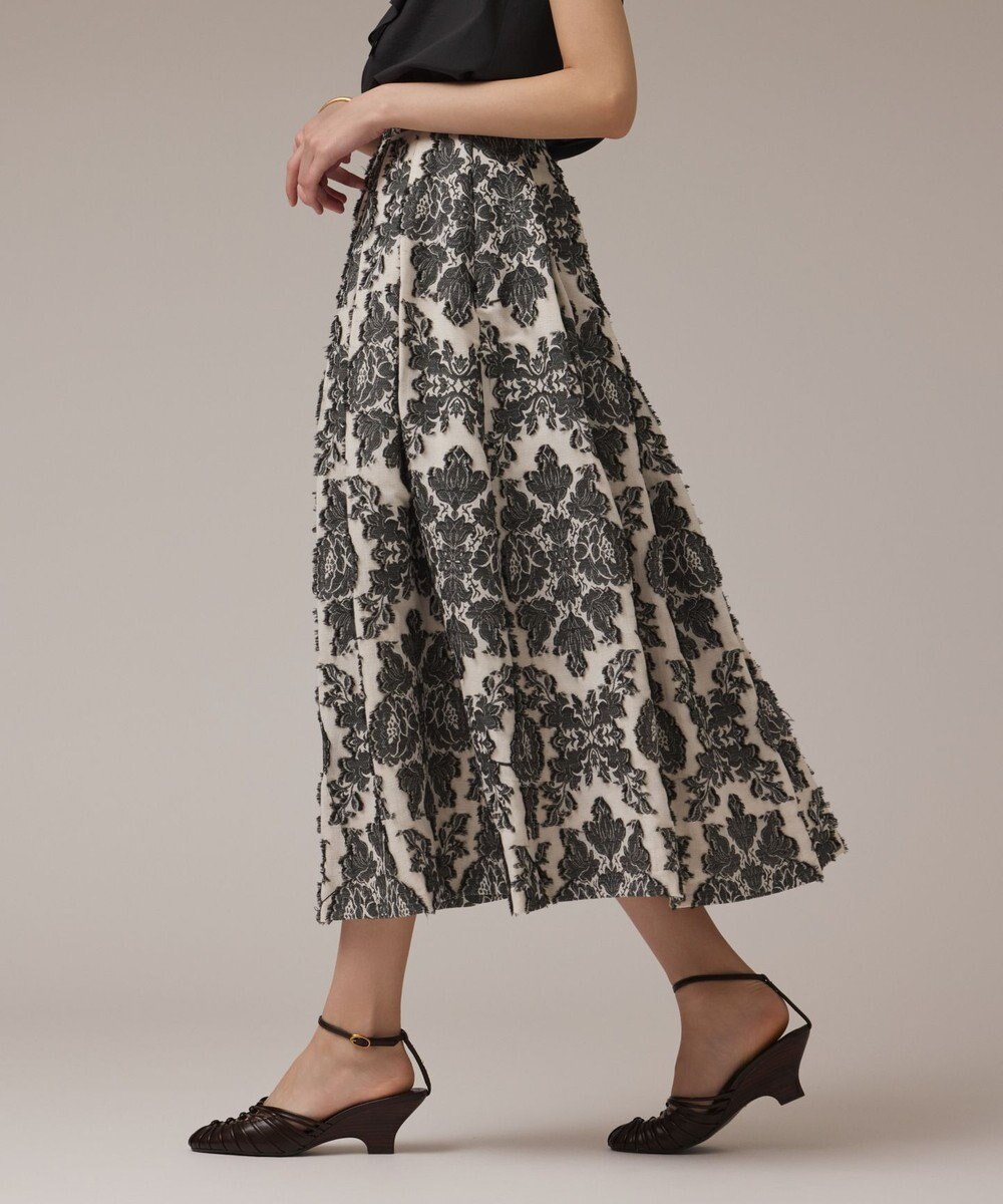 GRACE CONTINENTAL ダマスクジャガードタックスカート 