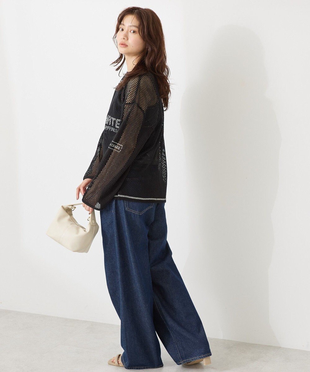 AMERICAN HOLIC 【WEB限定】ランダムロゴメッシュロングTシャツ/チュニック 