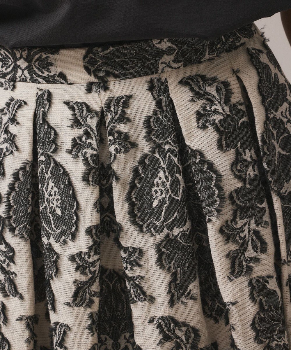 GRACE CONTINENTAL ダマスクジャガードタックスカート 