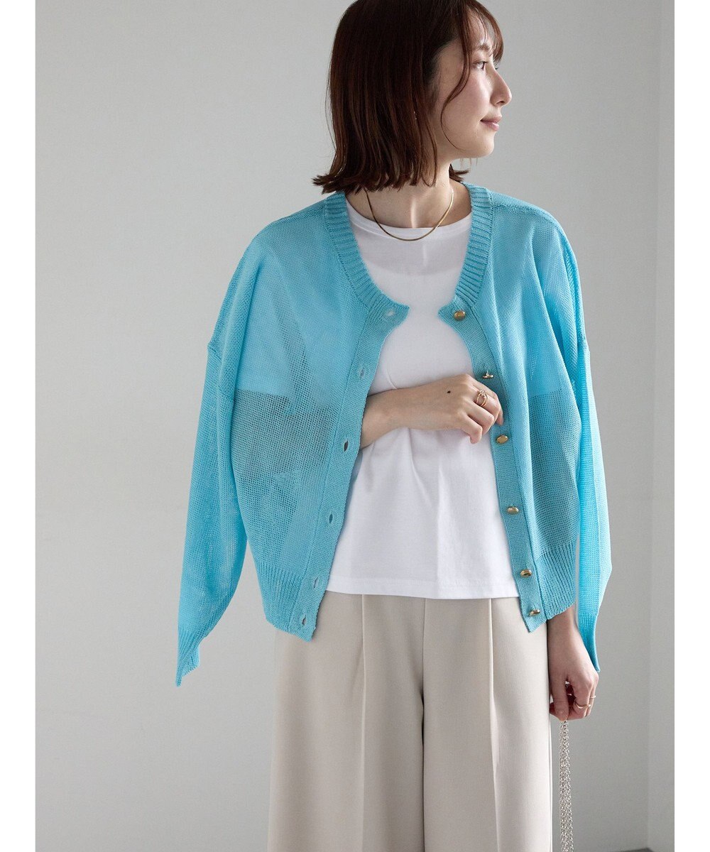 Te chichi 【WEB限定カラーあり】ペーパータッチヤーン2wayメッシュニット 