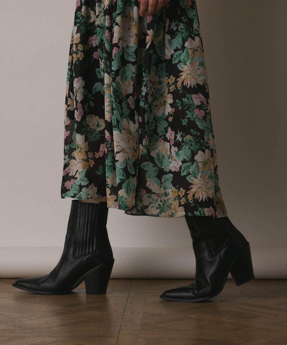 GRACE CONTINENTAL フラワープリントカフタンドレス 