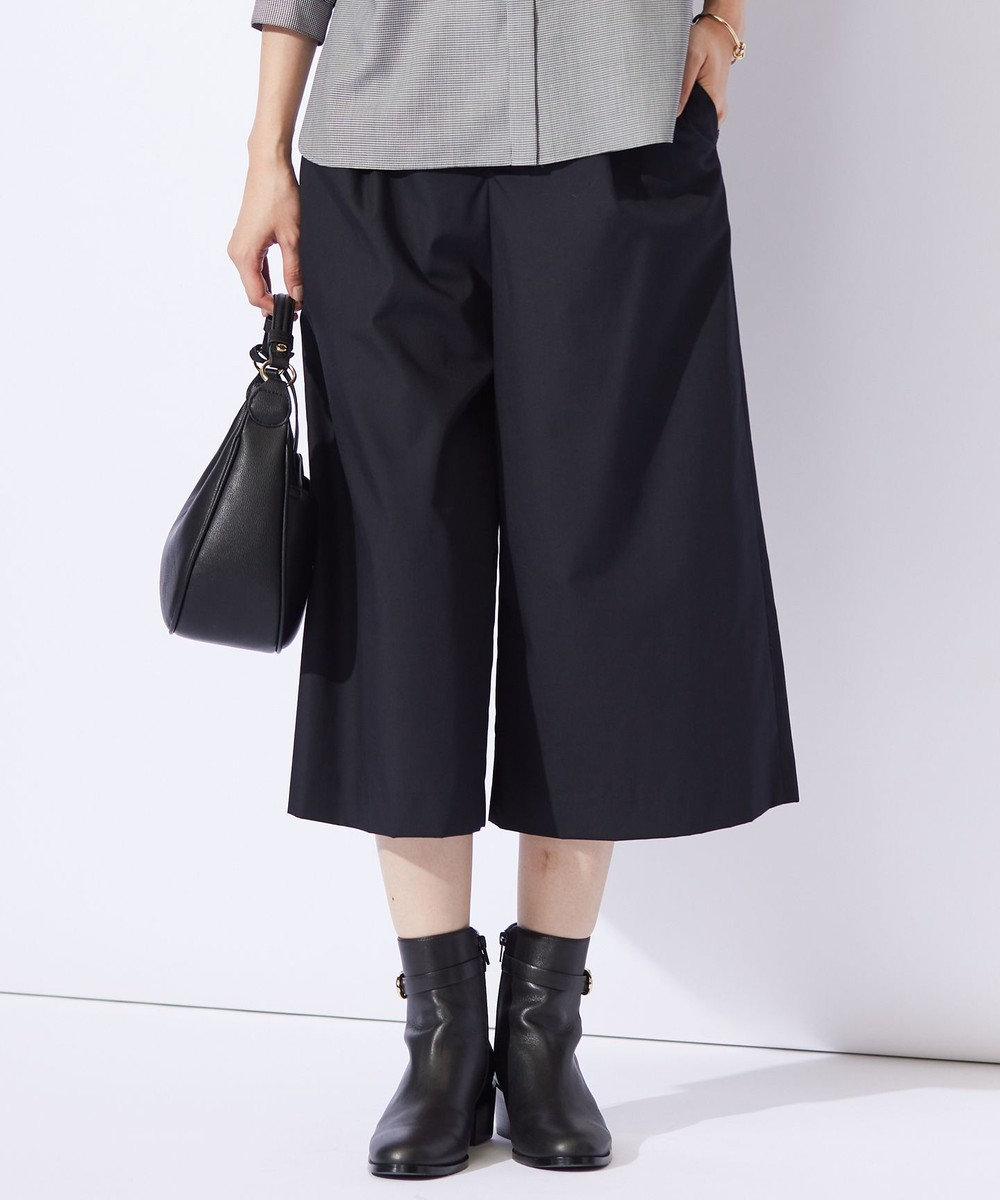 J.PRESS LADIES S 【洗える】ソフトシャンブレー ワイド パンツ 