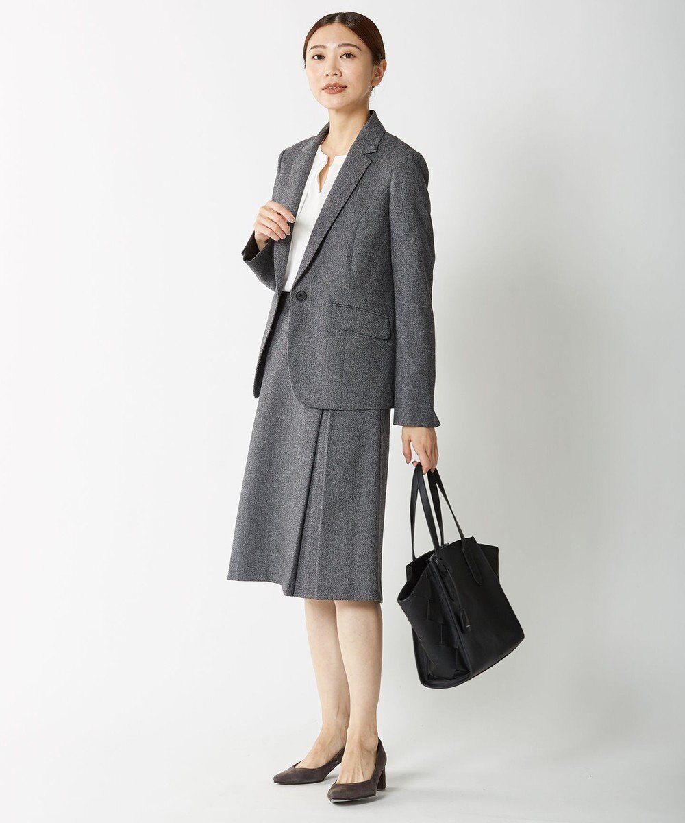 J.PRESS LADIES 【セットアップ対応】ウールストレッチツイード スカート 