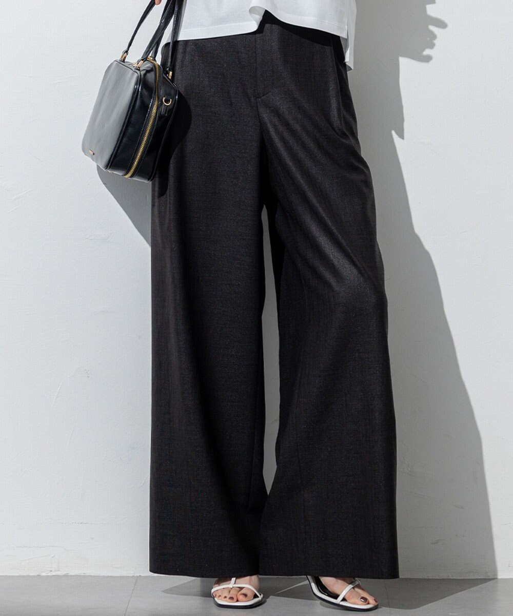 23区 L 【洗える】トリアセスラブストレッチ ワイド パンツ 