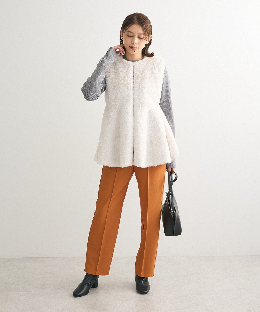 Green Parks もちやわ　袖口釦リブニットプルオーバー 