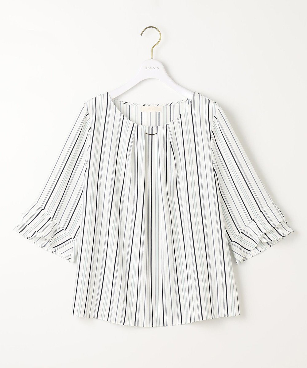 ANY SIS S 【洗える】ラッフルフレアジョーゼット ブラウス 