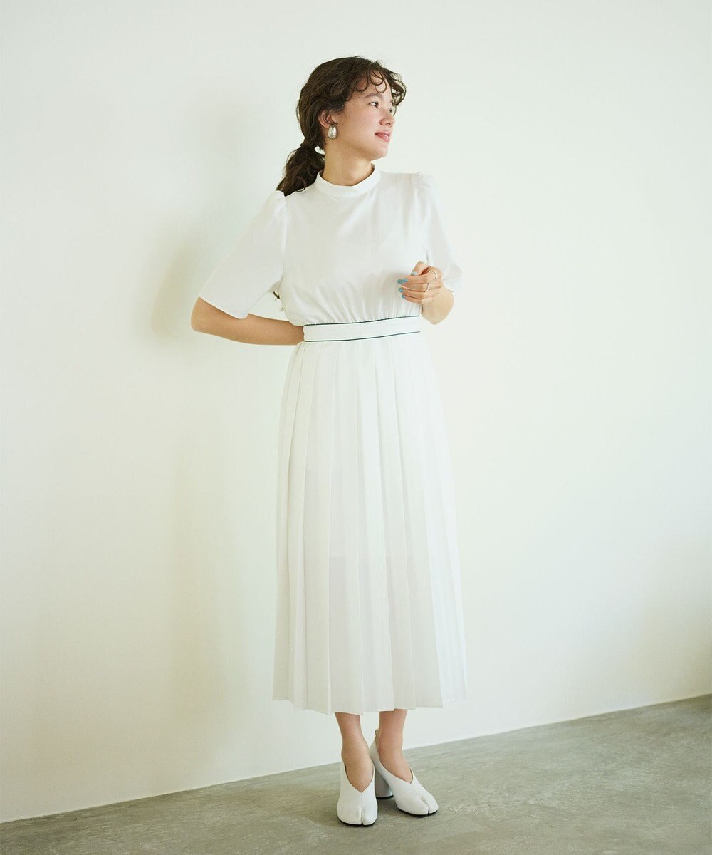 #Newans 〈花乃まりあさんコラボ〉ワイドプリーツワンピース 