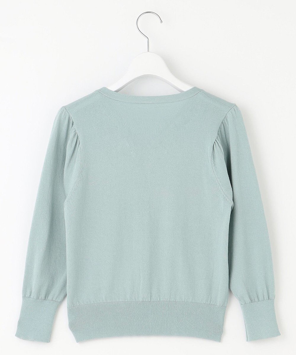 Feroux リボンパール七分袖 カーディガン 