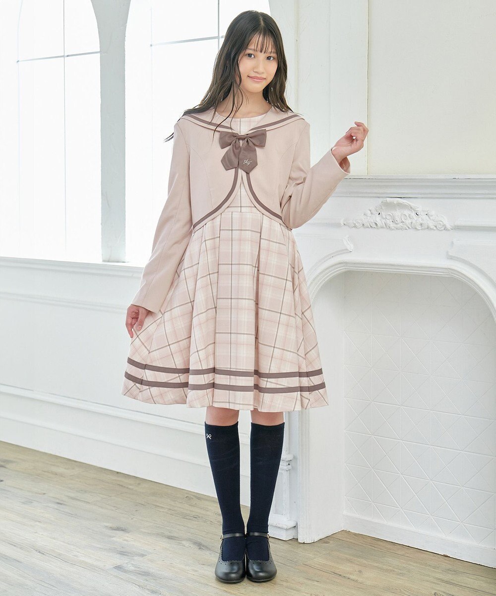 ANY KIDS ジャケット付き チェック ワンピース 
