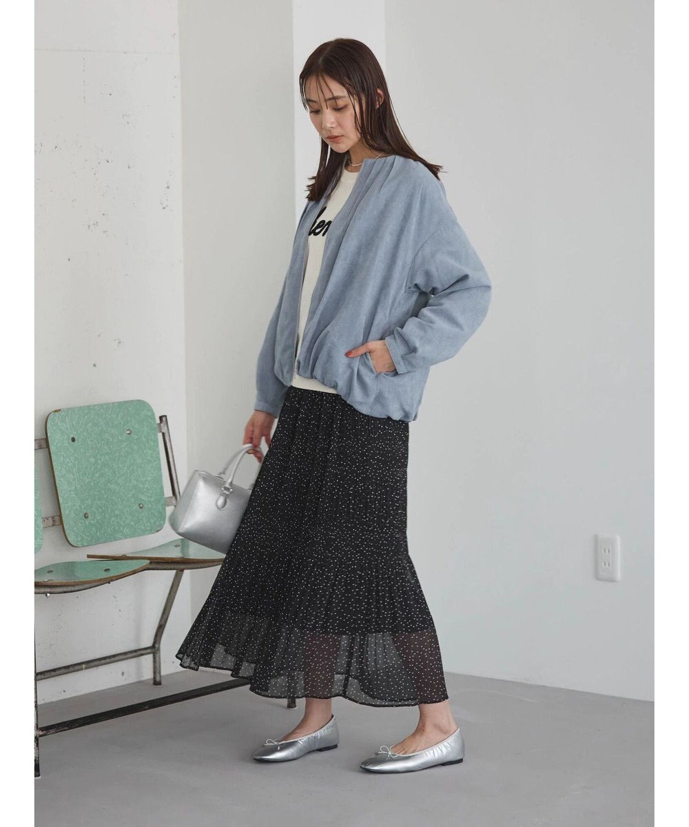 Green Parks ノーカラータックスウェード調ブルゾン 