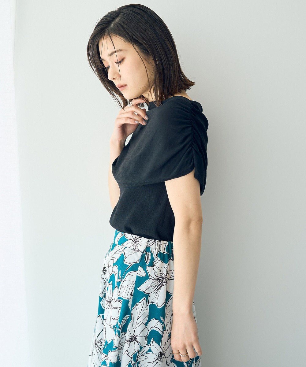 YECCA VECCA シャーリングオフショルニット 