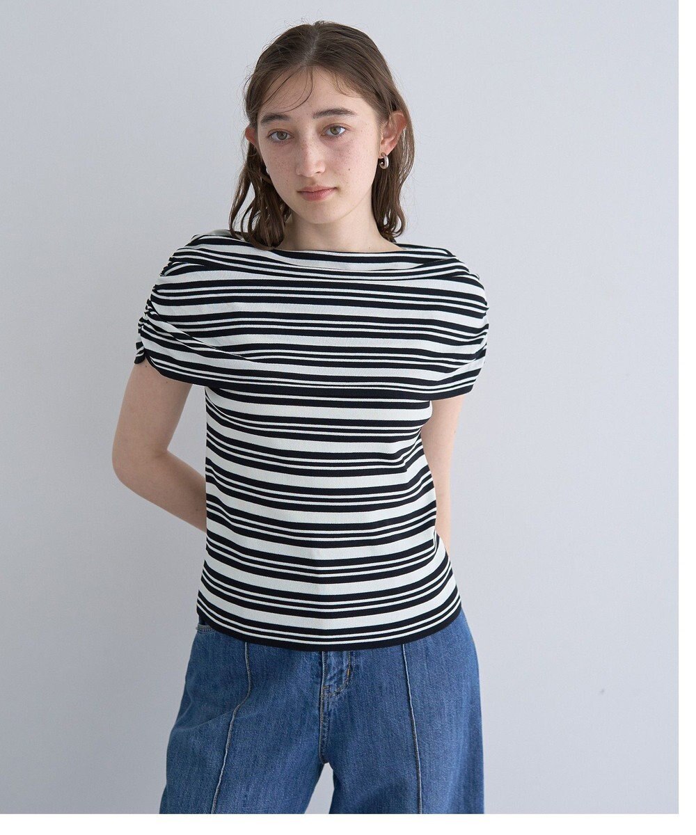 YECCA VECCA シャーリングオフショルニット 