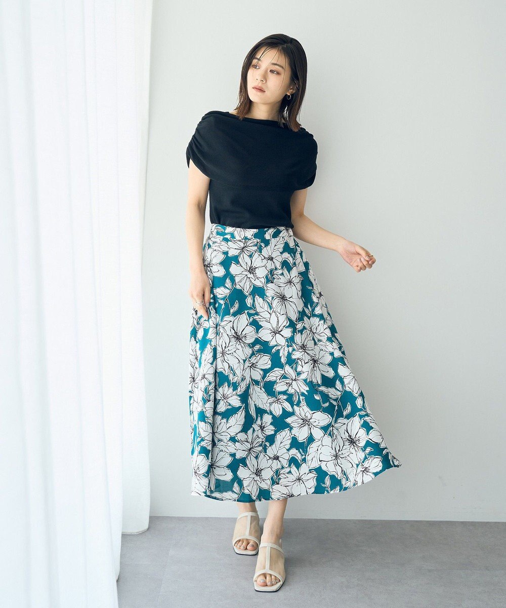 YECCA VECCA シャーリングオフショルニット 