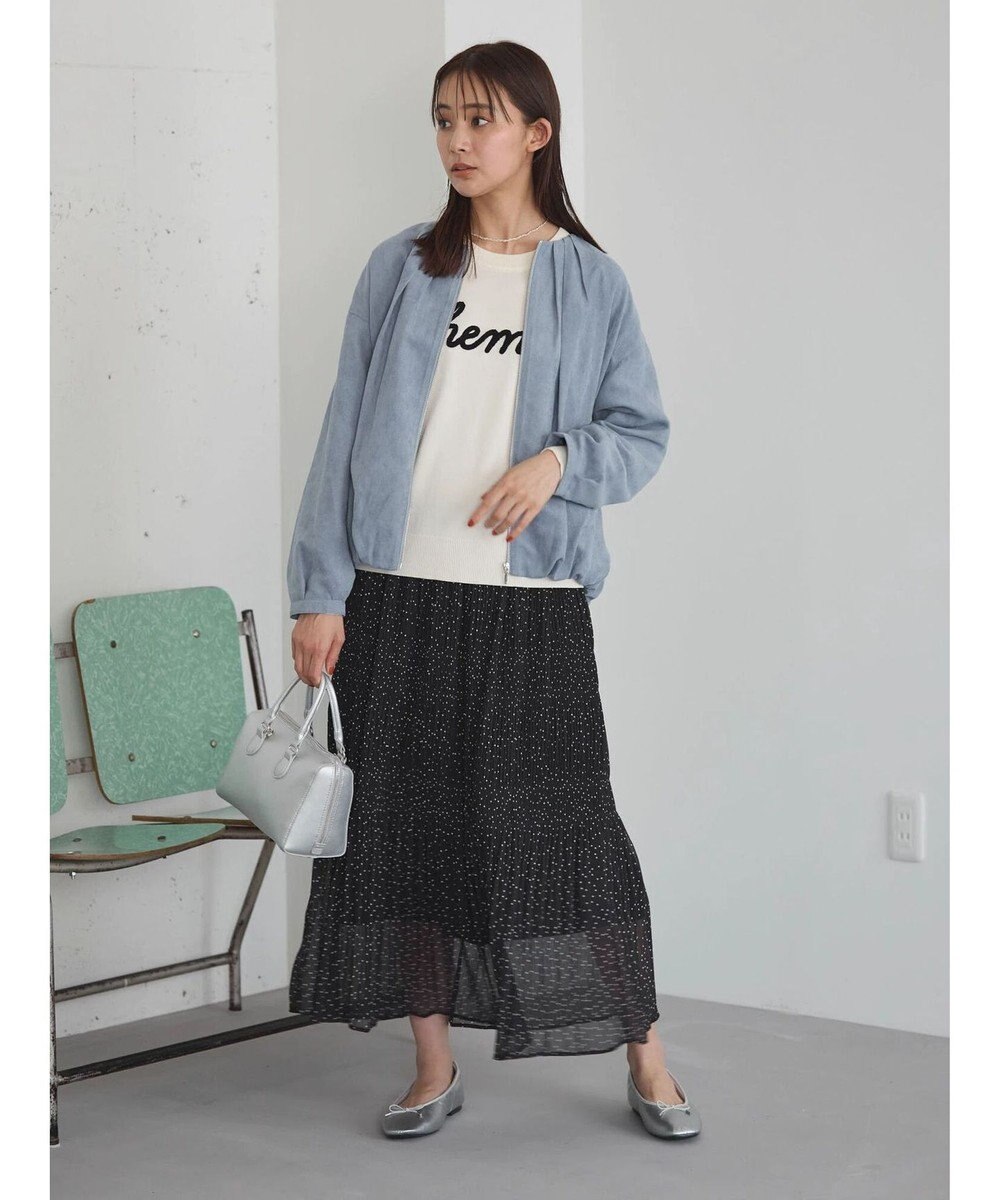 Green Parks ノーカラータックスウェード調ブルゾン 