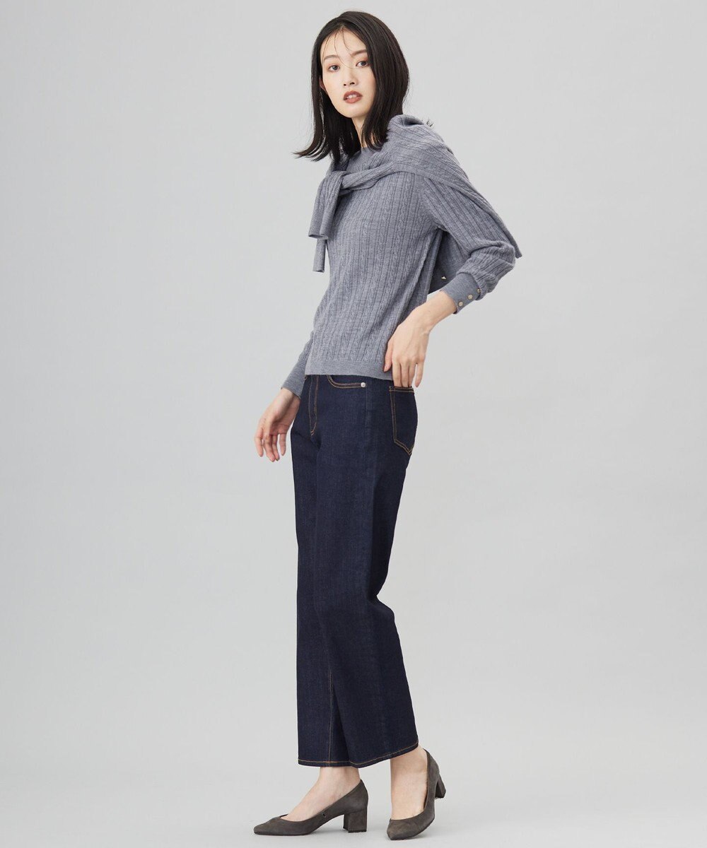 J.PRESS LADIES S 【洗える】BASIC STRETCH DENIM ボーイフィット パンツ 