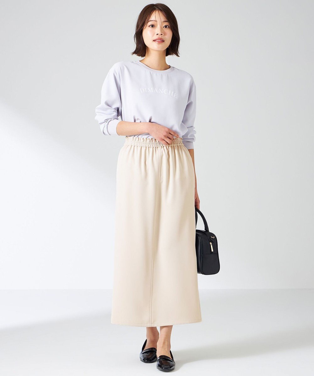 ANY SIS L 【洗える】2wayストレッチジョーゼットロゴ ロンT 