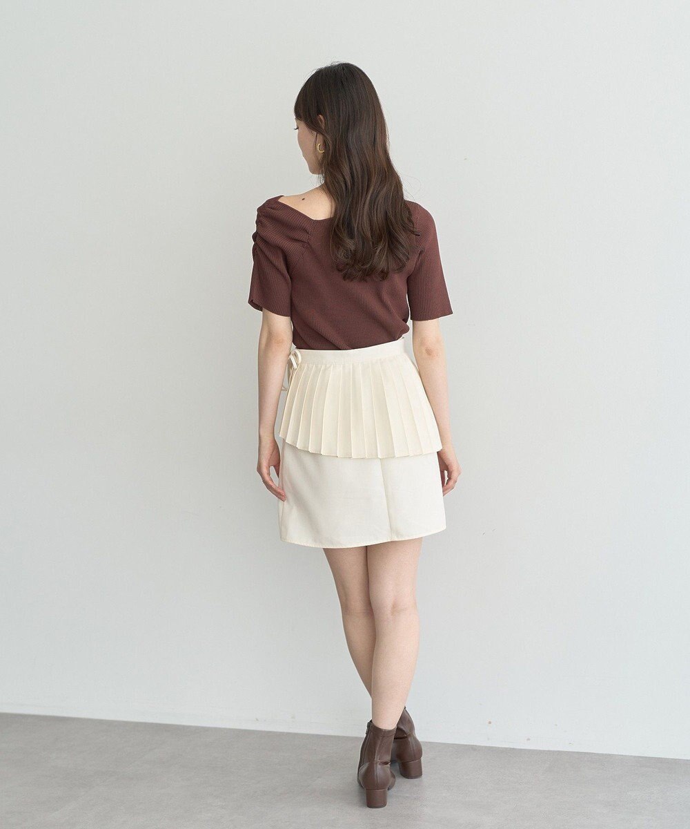 earth music&ecology アシメネックリブニットプルオーバー 