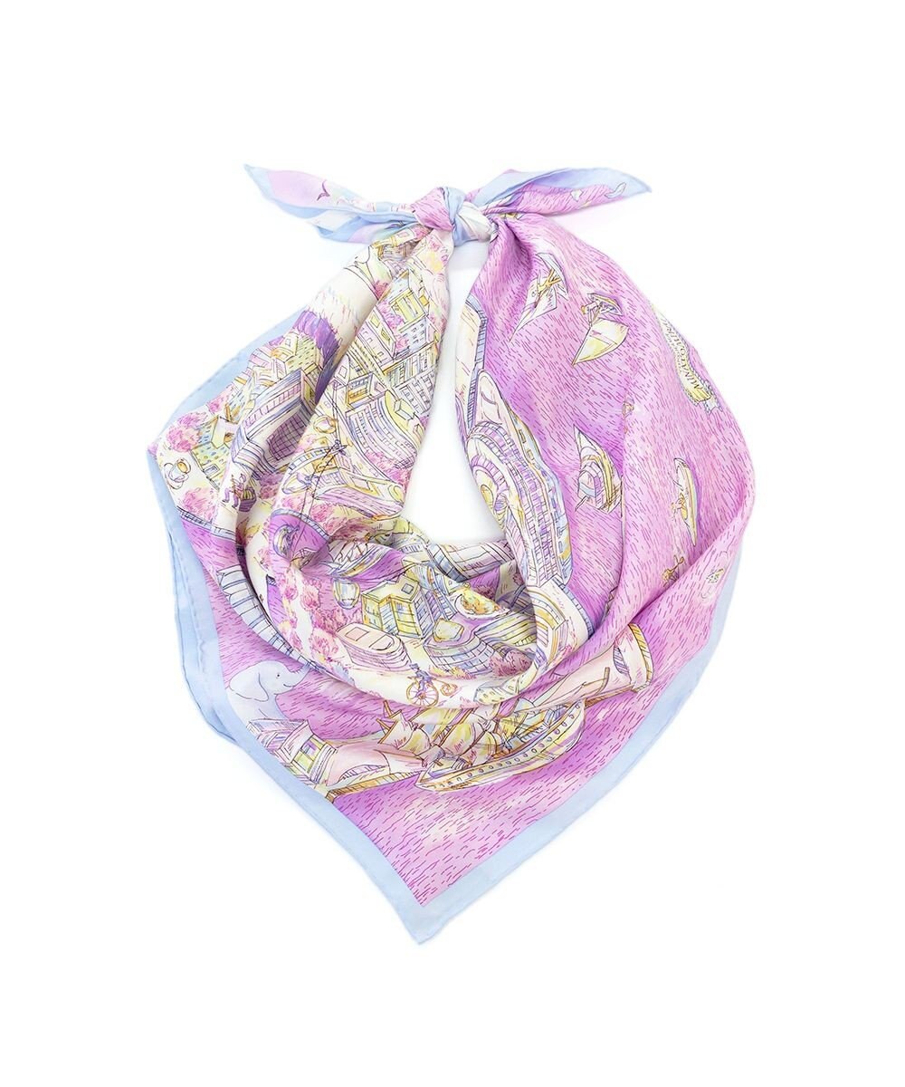 Marca 【伝統横濱スカーフ】YOKOHAMA MINATOMIRAI  大判 シルクツイル スカーフ 