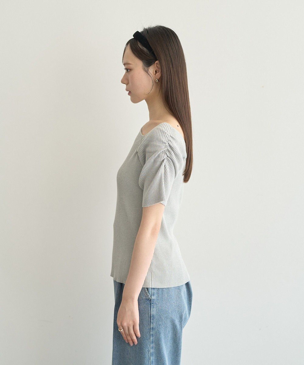 earth music&ecology アシメネックリブニットプルオーバー 