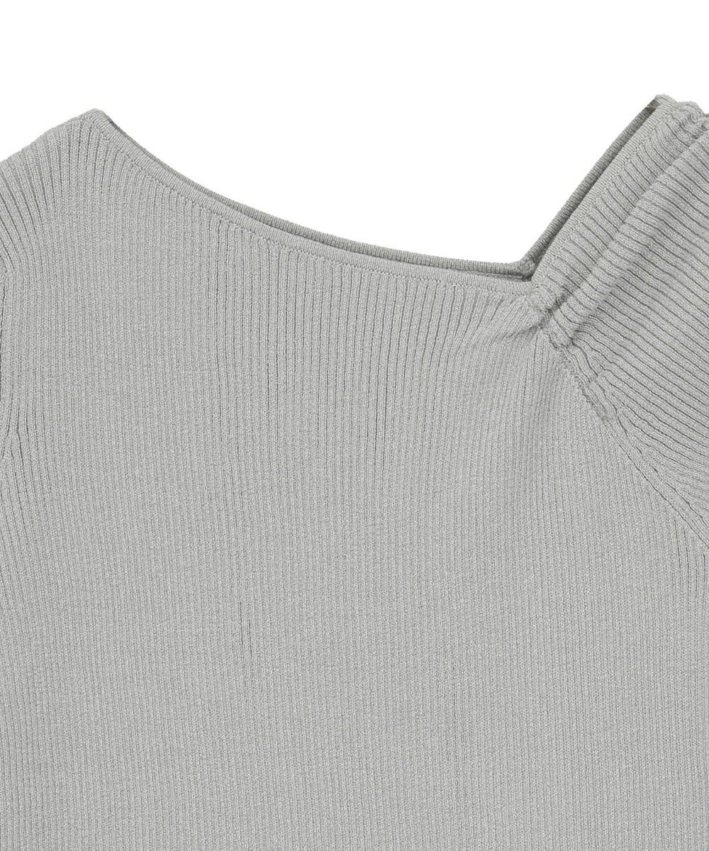 earth music&ecology アシメネックリブニットプルオーバー 