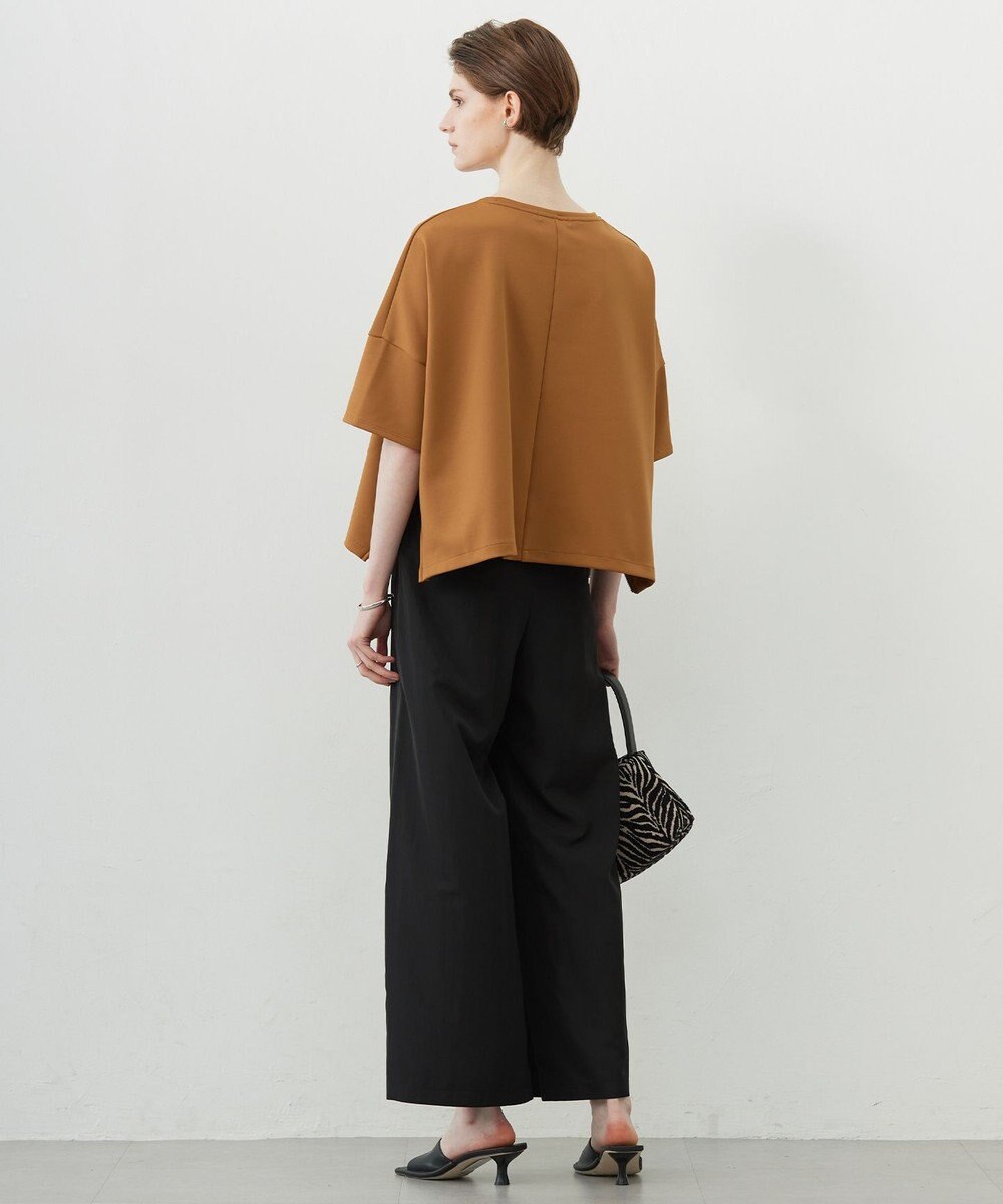 ICB L 【接触冷感・UVケア・速乾・洗える】シルクエステルタフタ ワイドパンツ 