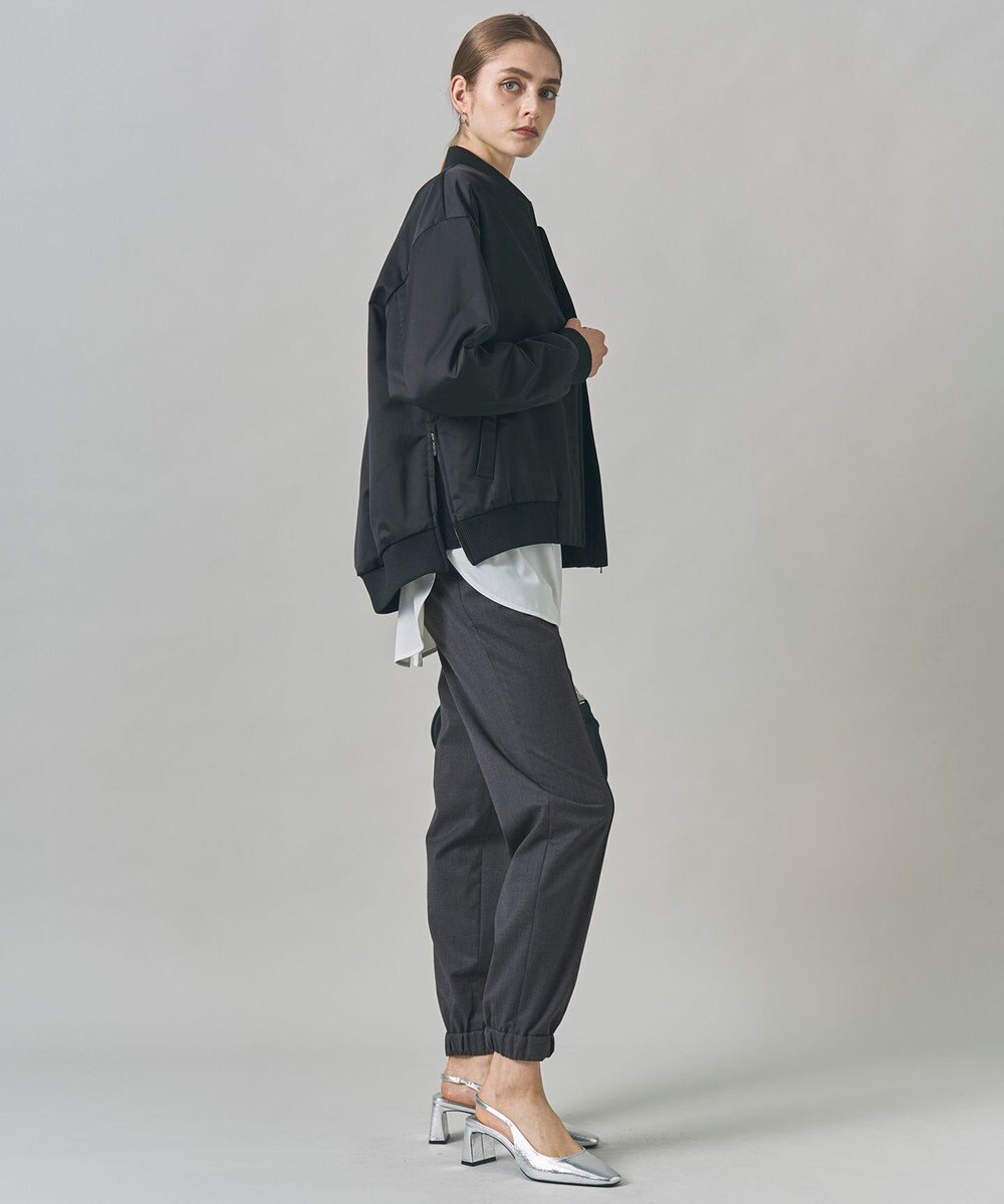 ICB 【洗える】 マットサテン MA-1ブルゾン 