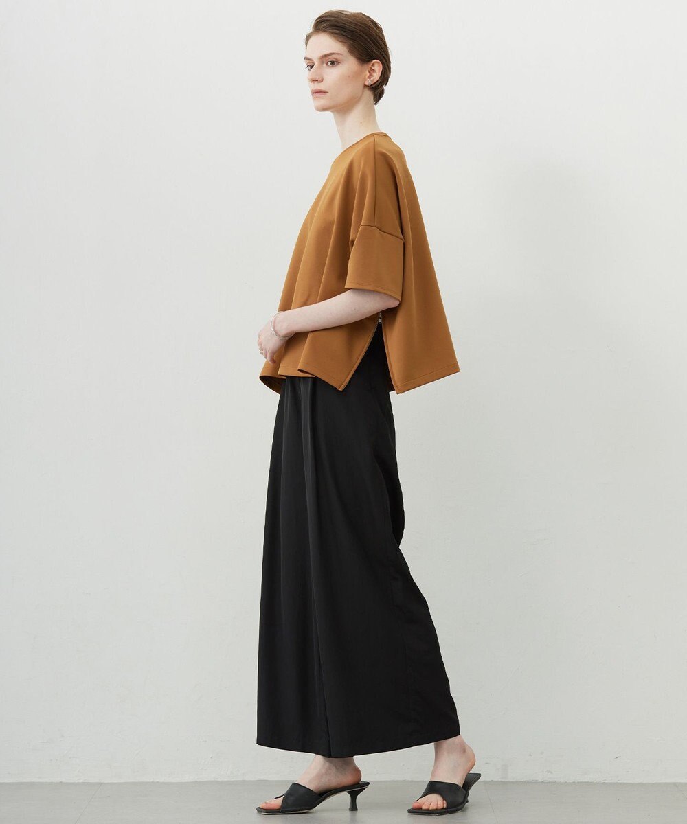 ICB L 【接触冷感・UVケア・速乾・洗える】シルクエステルタフタ ワイドパンツ 