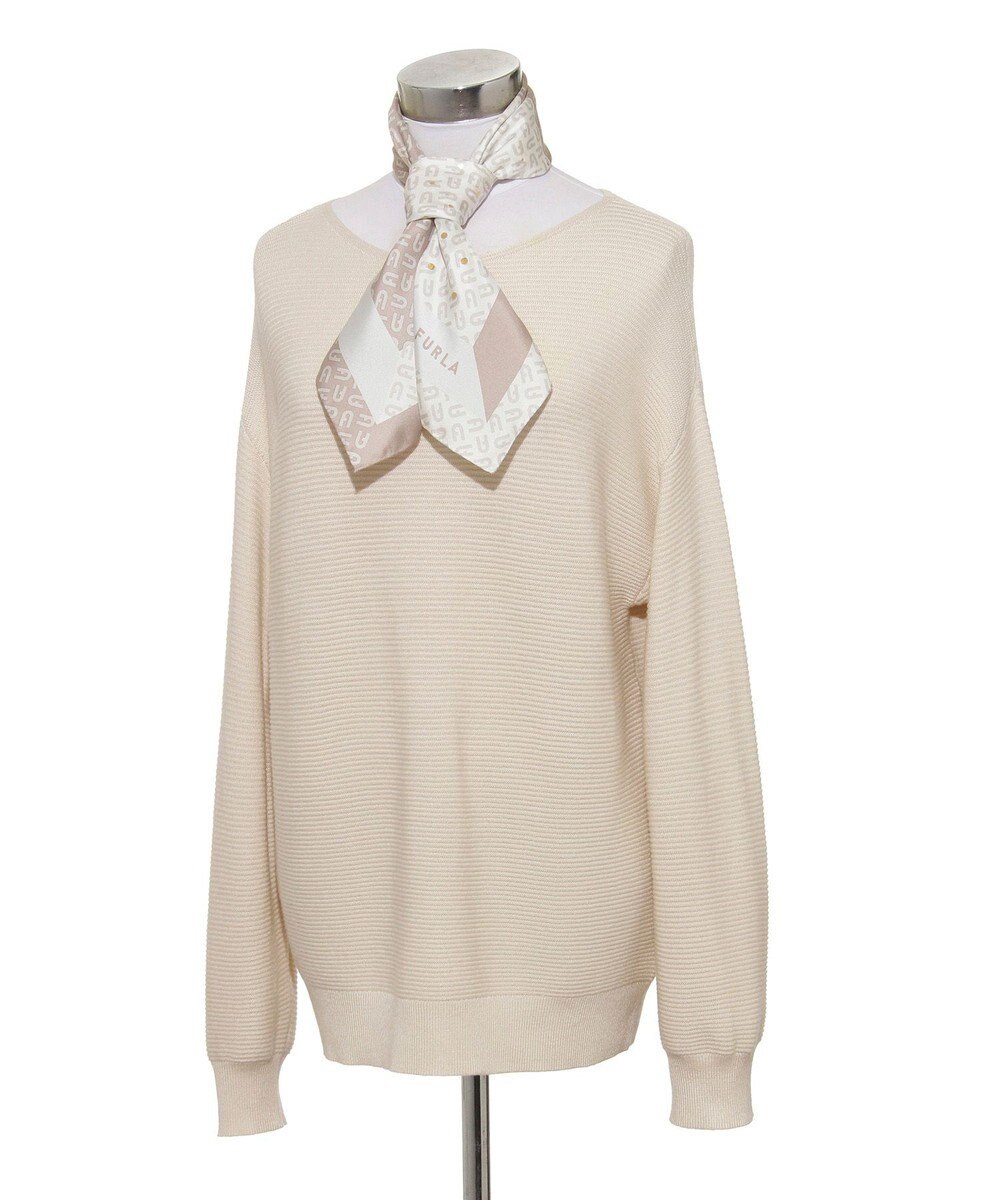 MOONBAT FURLA(フルラ)シルクツイル アーチロゴ スカーフ 65cm×65cm 