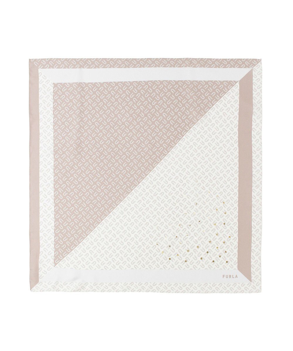 MOONBAT FURLA(フルラ)シルクツイル アーチロゴ スカーフ 65cm×65cm 