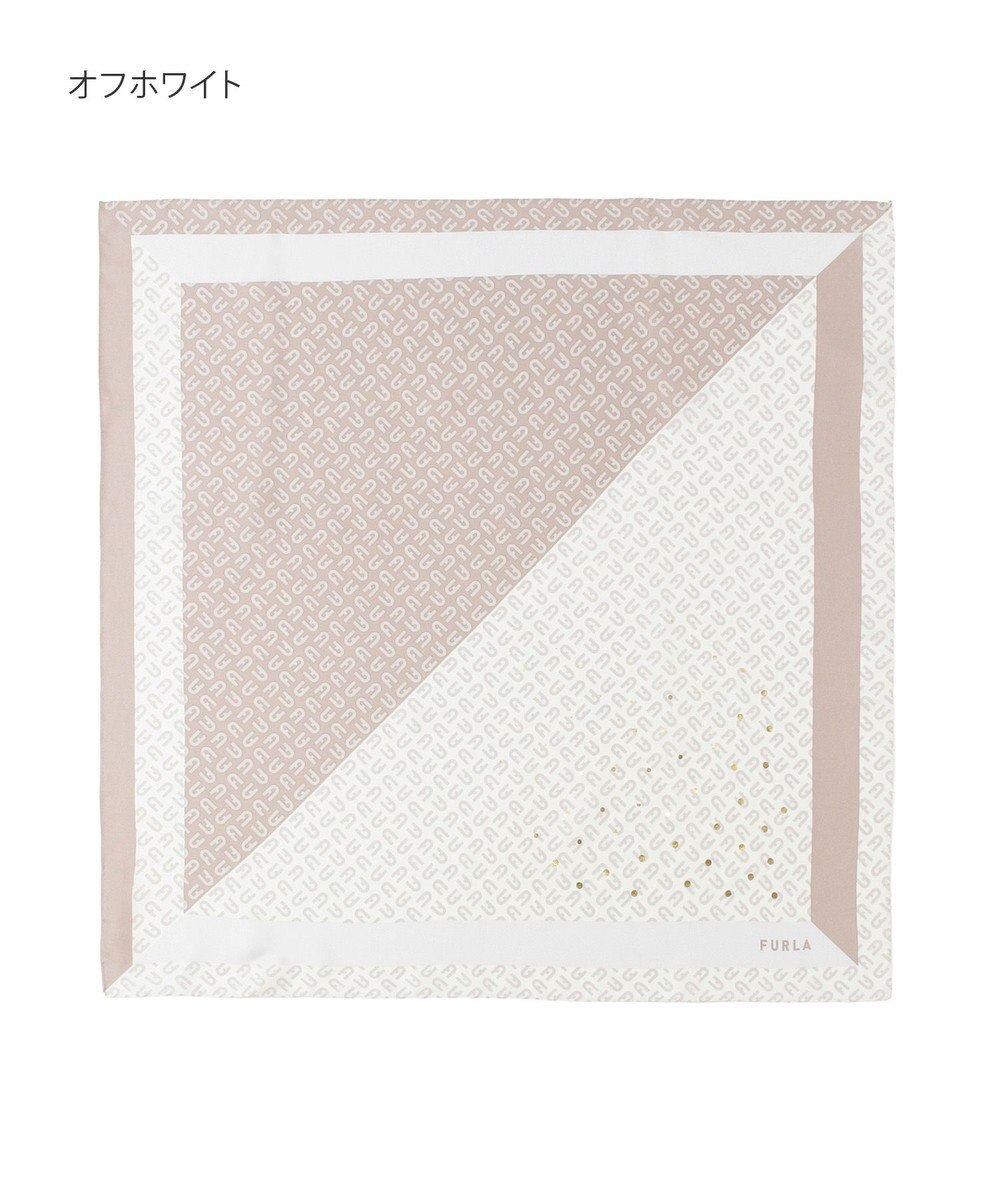 MOONBAT FURLA(フルラ)シルクツイル アーチロゴ スカーフ 65cm×65cm 