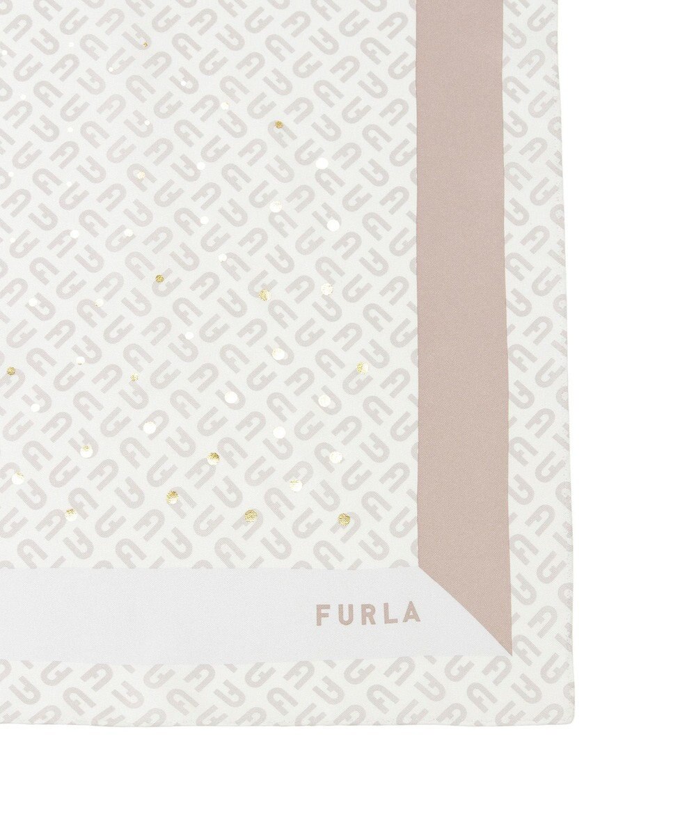 MOONBAT FURLA(フルラ)シルクツイル アーチロゴ スカーフ 65cm×65cm 