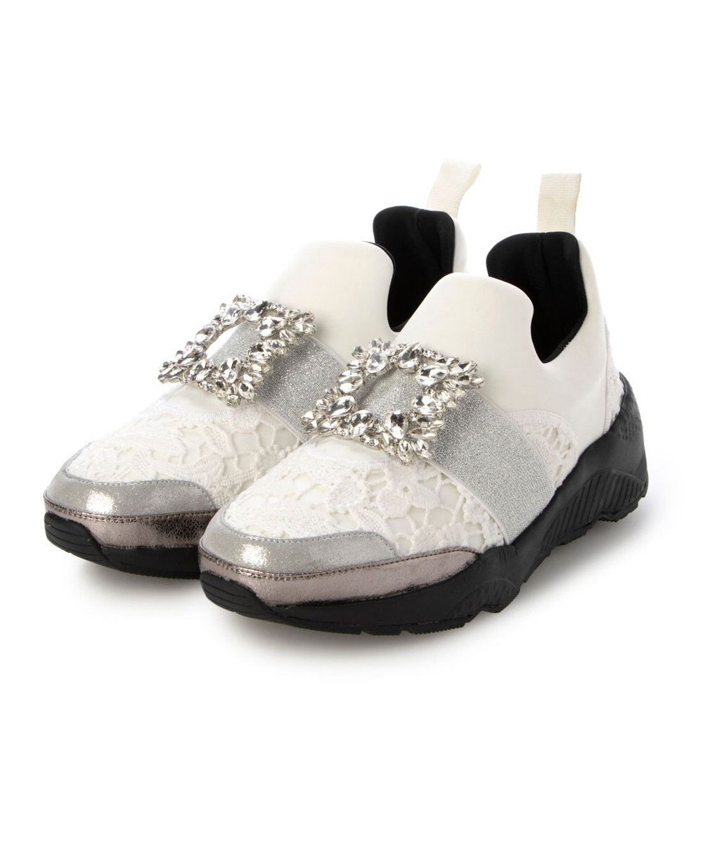MODE ET JACOMO <carino>ビジューバックル厚底スニーカー 