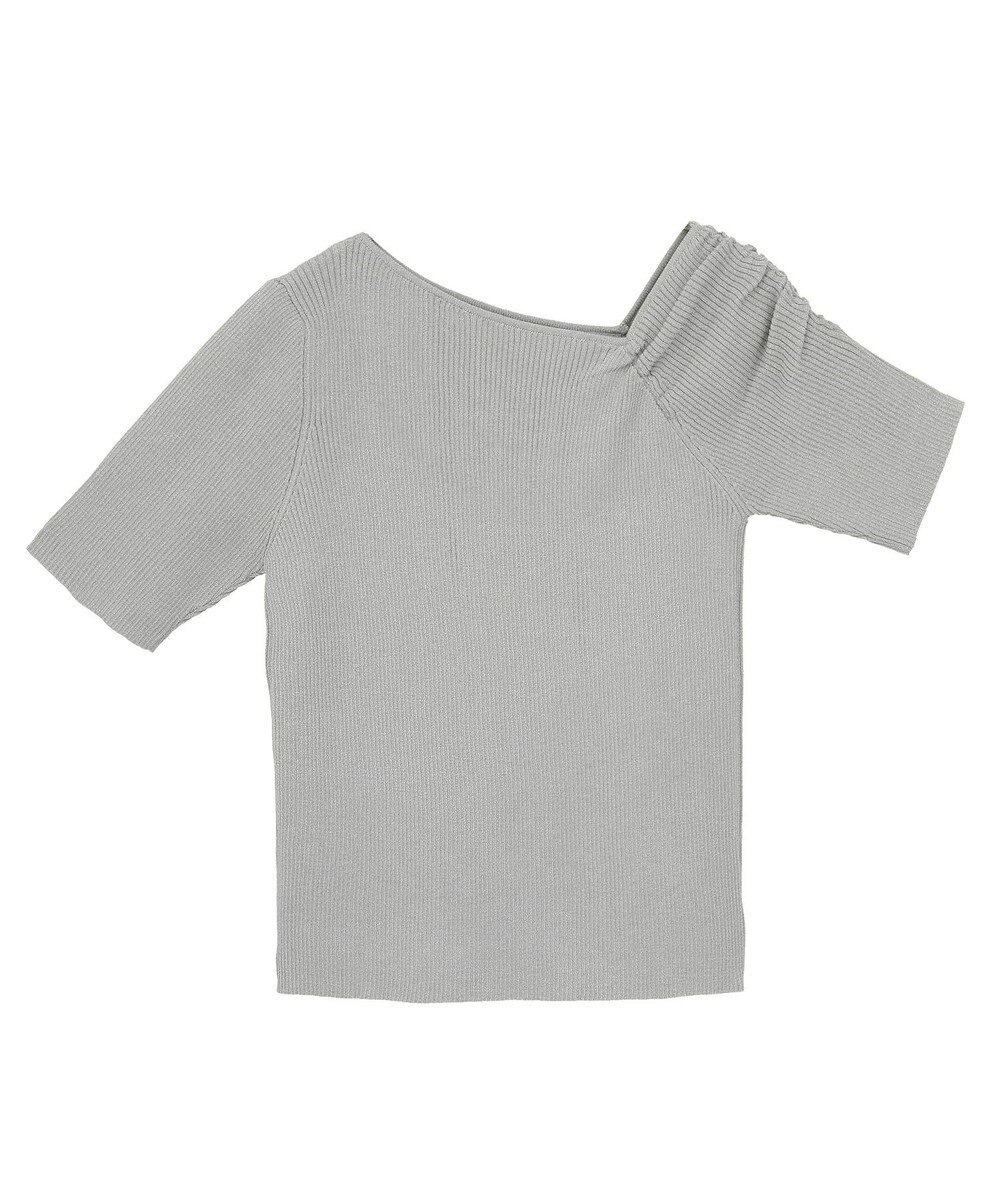 earth music&ecology アシメネックリブニットプルオーバー 