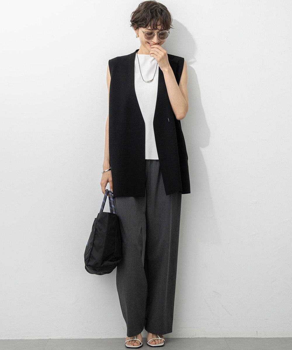 23区 L 【洗える/吊り干しOK】ヴィスコースストレッチ ノースリーブ ニット 