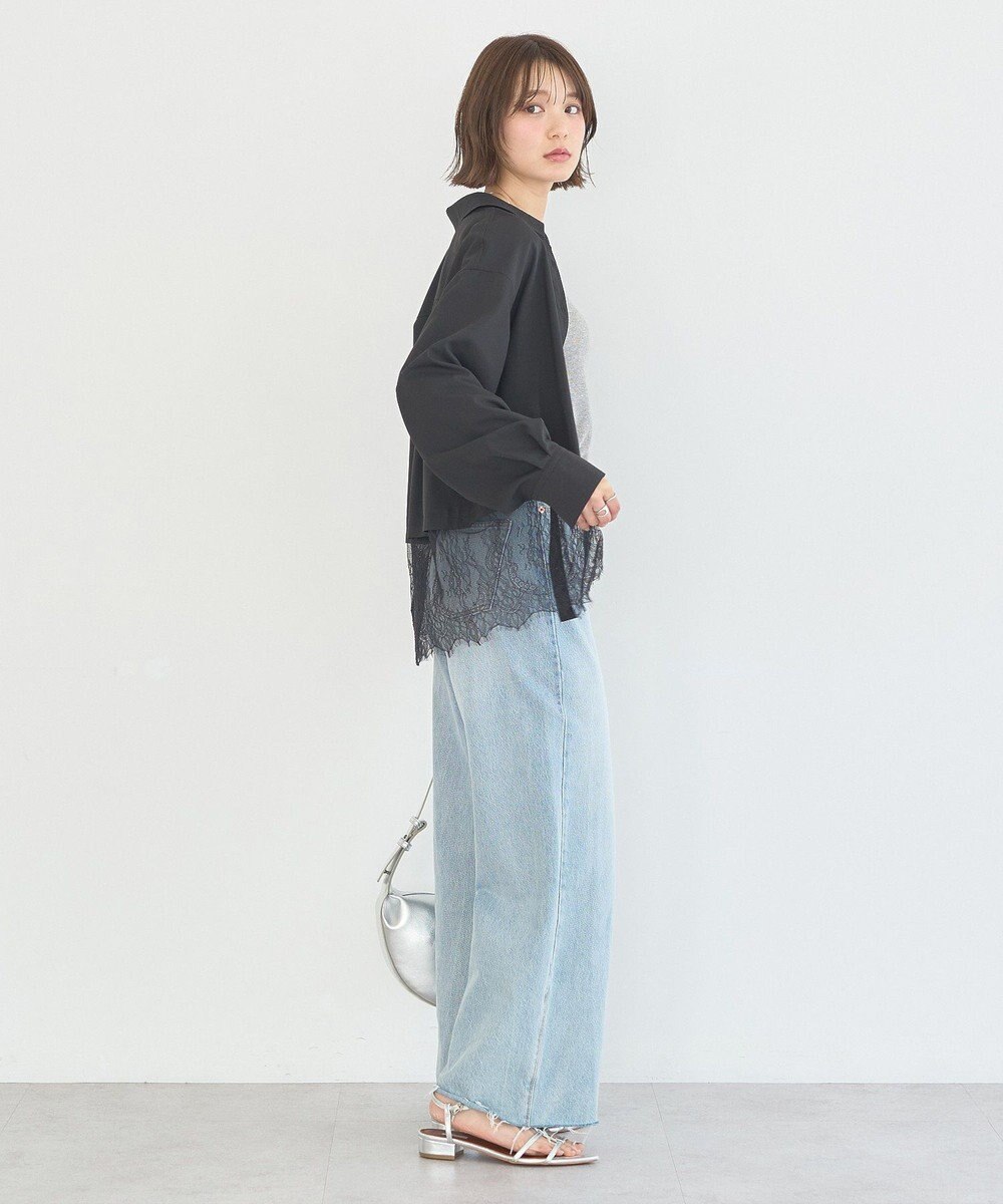 earth music&ecology 適ON レースヘムシャツ 