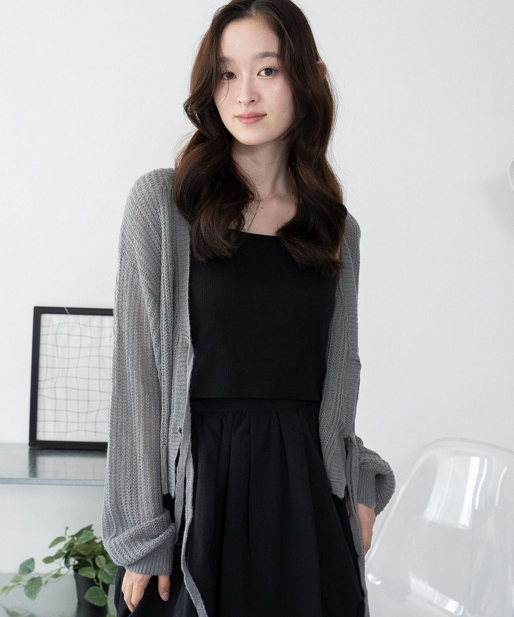 WEGO 【25年秋冬新作】モヘアタッチ2WAYリボンカーデ 