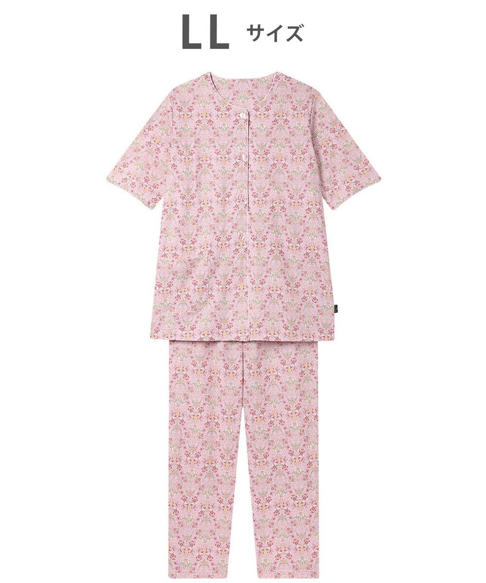 WACOAL パジャマ 綿100%(本体) 天竺素材 ミントン 5分袖 半袖 長ズボン レディース NDT167 /ワコール 