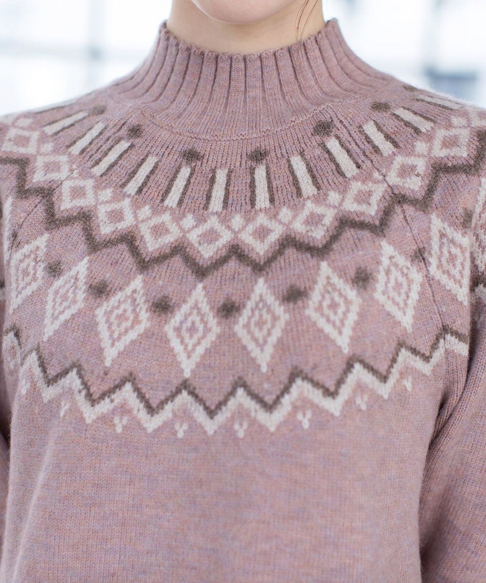 Tiaclasse L 【洗える】ノルディック柄ニットチュニック 