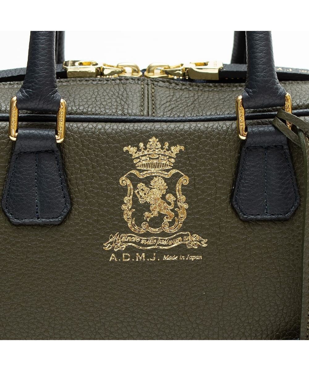 A.D.M.J. 【牛革】モーツァルト/バイカラーボストン25cm(ショルダーストラップ付) 