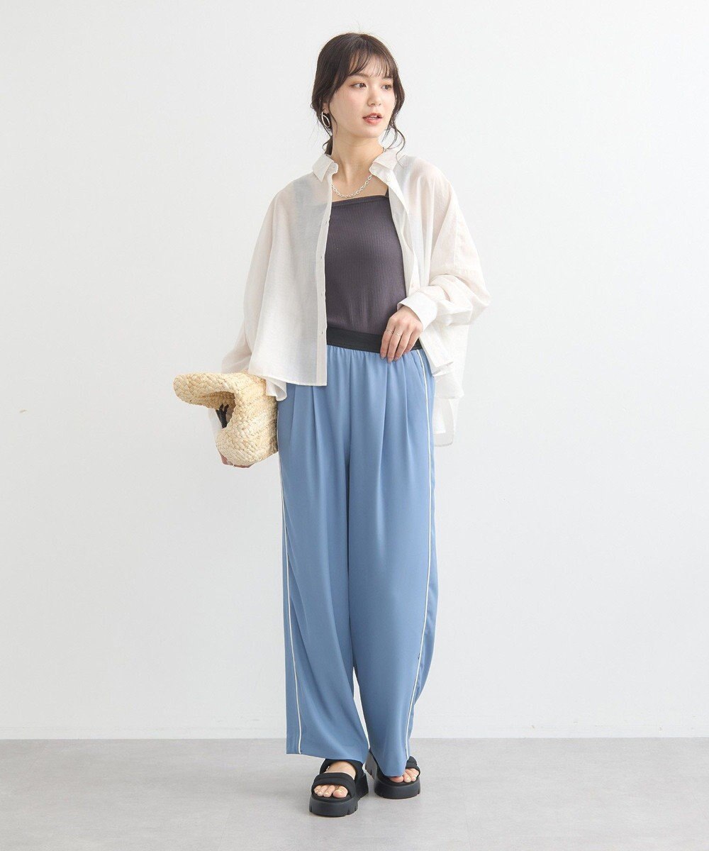 earth music&ecology ワイドシルエットシアーシャツ 