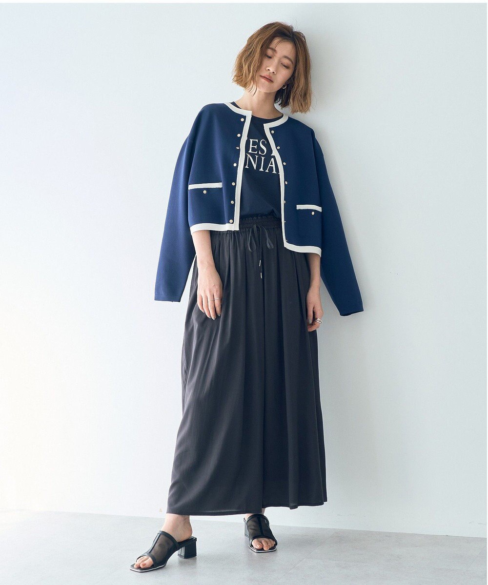 YECCA VECCA シルキータックワイドパンツ 