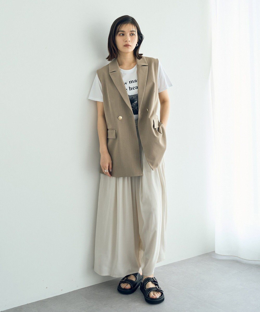 YECCA VECCA シルキータックワイドパンツ 