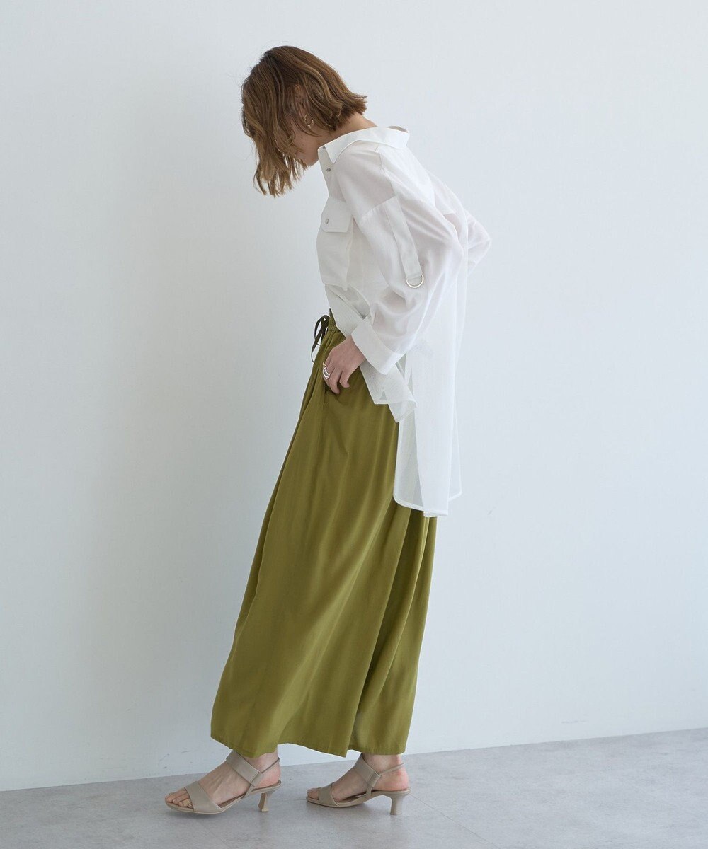 YECCA VECCA シルキータックワイドパンツ 