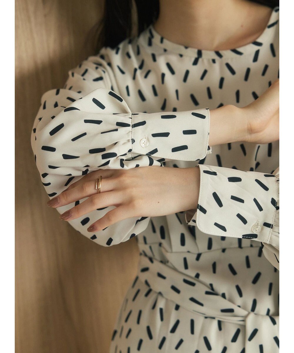 Green Parks armonia．スクエアドットプリントタックワンピース 