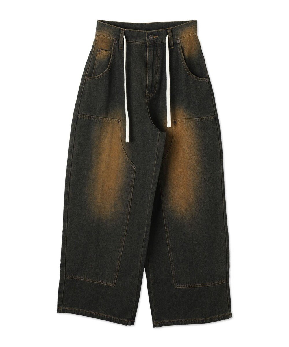 WEGO ヴィンテージウォッシュダブルニーバギーパンツ 