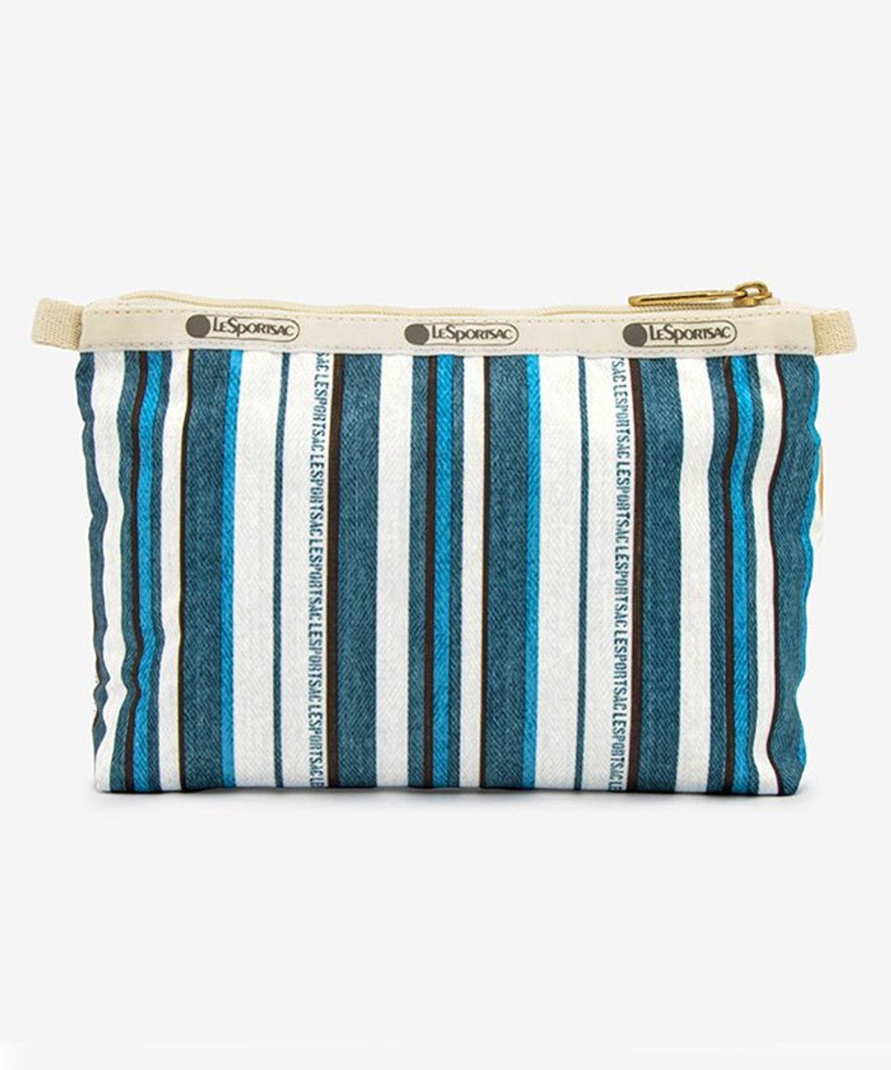 LeSportsac COSMETIC CLUTCH/ティールグリーンストライプ 