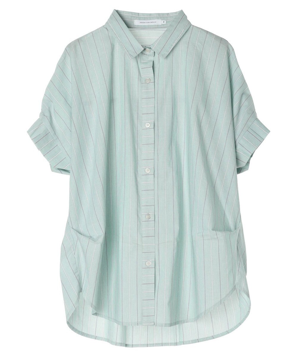 AMERICAN HOLIC ＵＶカット袖タックフレンチスリーブシャツ 